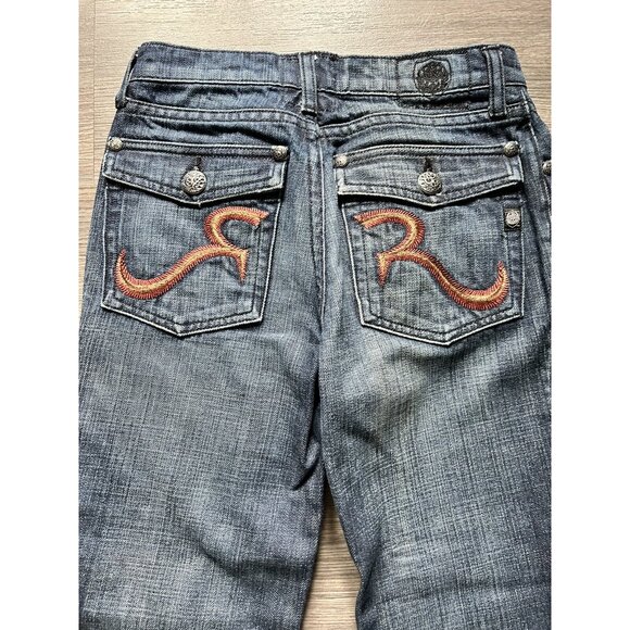 Rock & Republic Girls Size 12 Jeans Youth Blue dark Wash Denim Button Fly - Picture 6 of 9